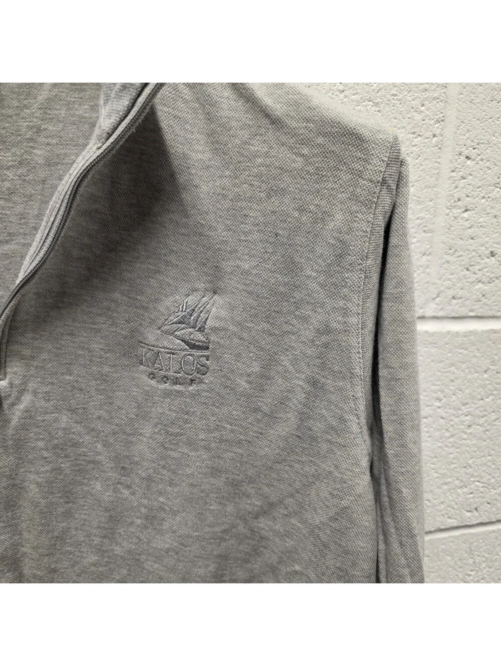 Peter Millar 1/4 Zip Kalos Golf Sweater Mens L Cotton Modal Mock Neck Grey 24x30